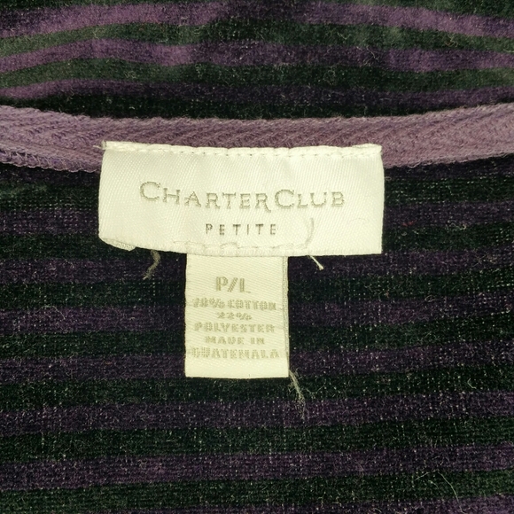 Charter Club Purple Velour Jacket Size P/L - Picture 7 of 8